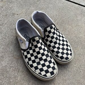 Vans Black and White Checkered Slip-On Shoes